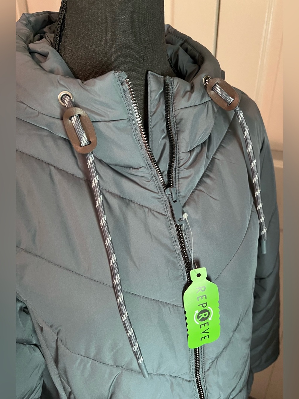 Free Country Quilted Hooded Puffer Hybrid Jacket Women’s Large Sporty Athleisure - Picture 7 of 16